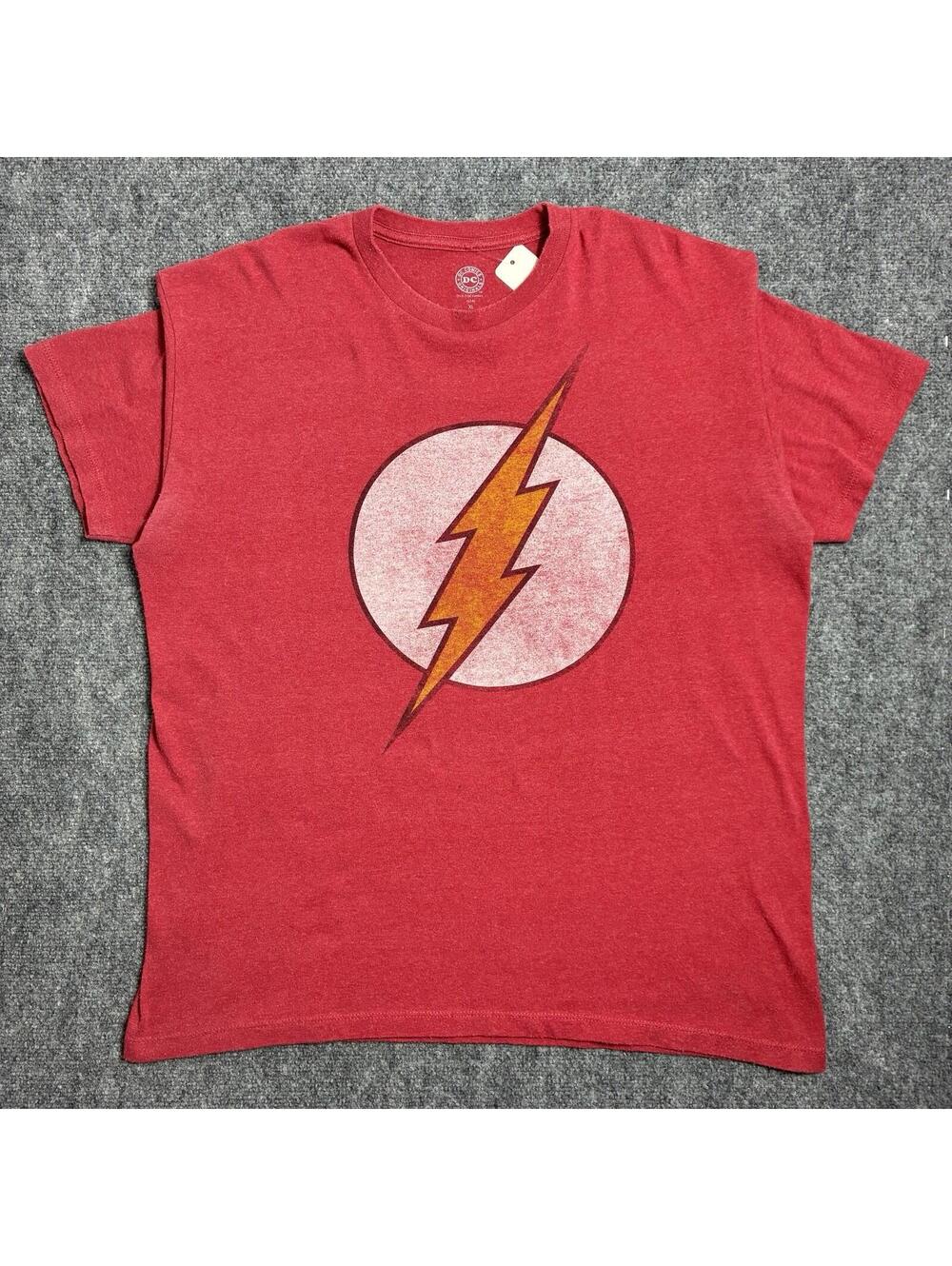 Dc Comics Vintage Style Red The Flash Large Logo T Shirt